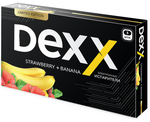 Купить Dexx - Клубника-банан, 600 затяжек, 12 мг (1,2%)