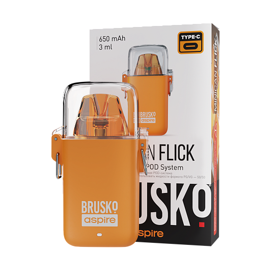 Купить Brusko Minican Flick 650mAh 3мл (Оранжевый)