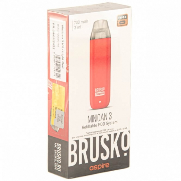 Купить Brusko Minican 3 700 mAh (Светло-красный)